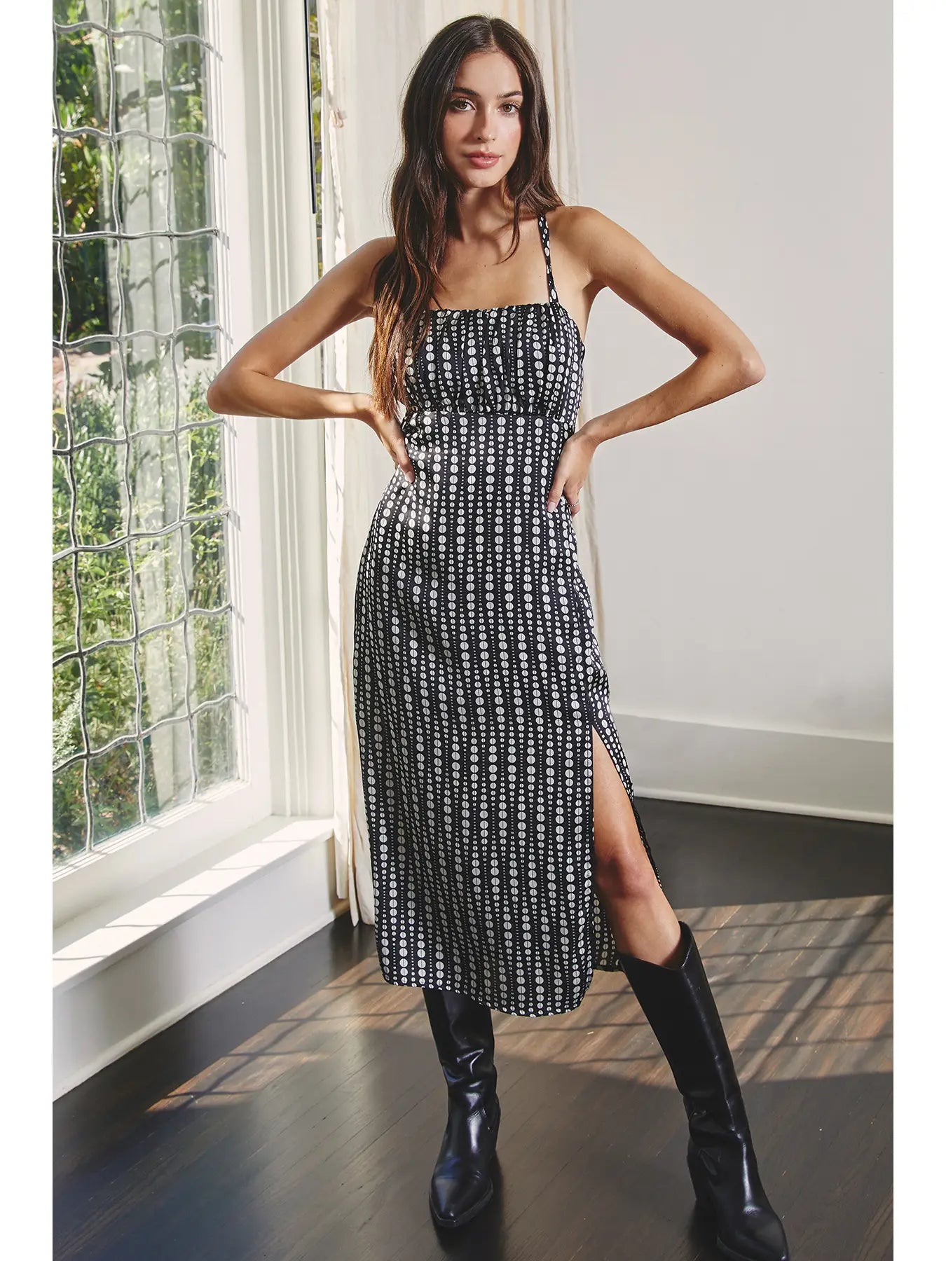 Moon Tie Back Midi Dress