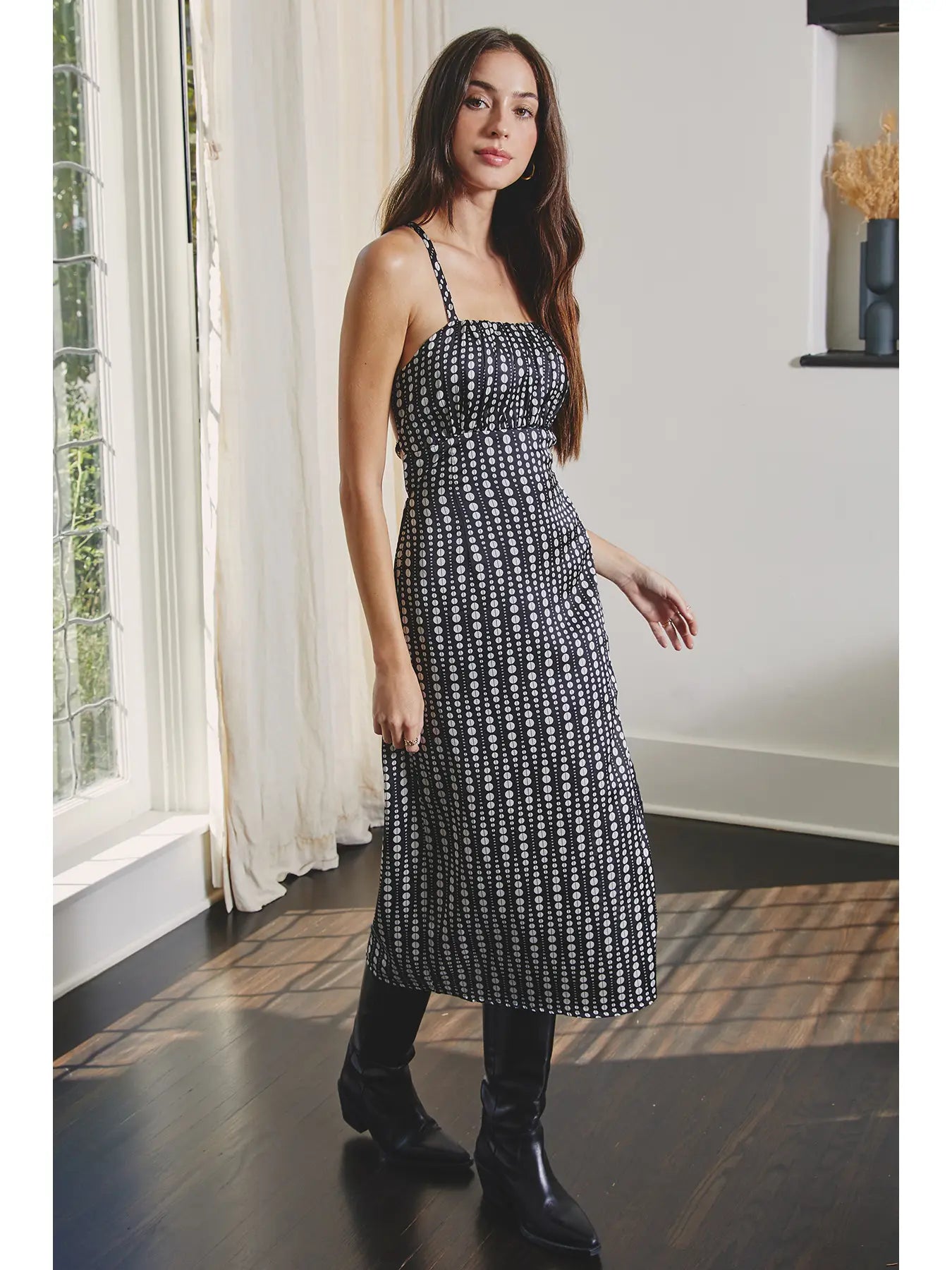 Moon Tie Back Midi Dress