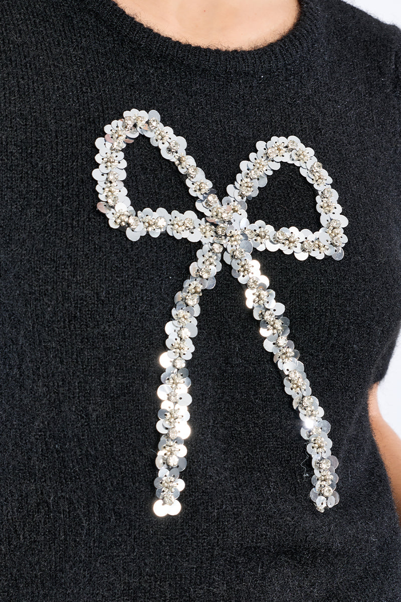 Sequin Bow Sweater