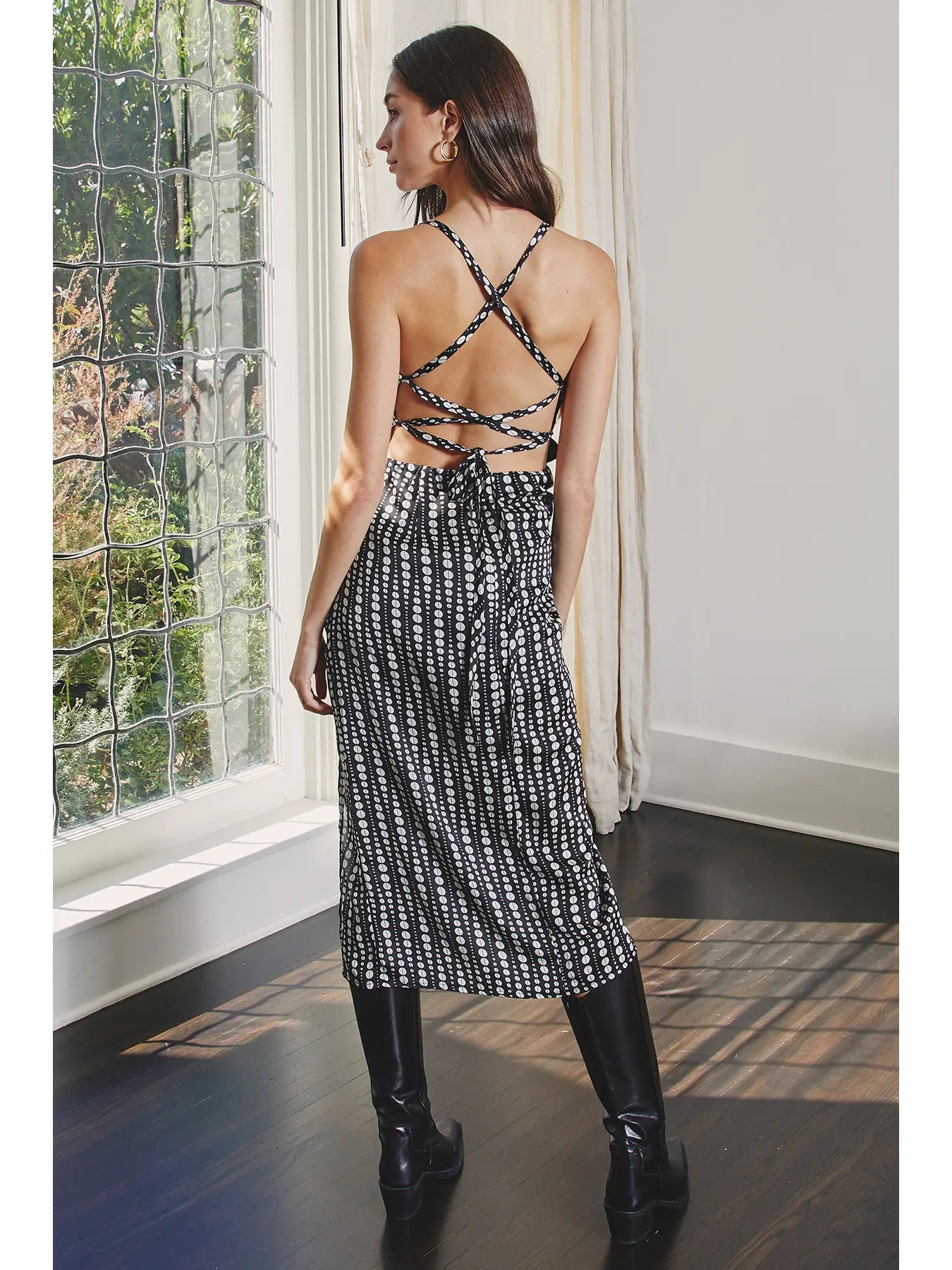 Moon Tie Back Midi Dress