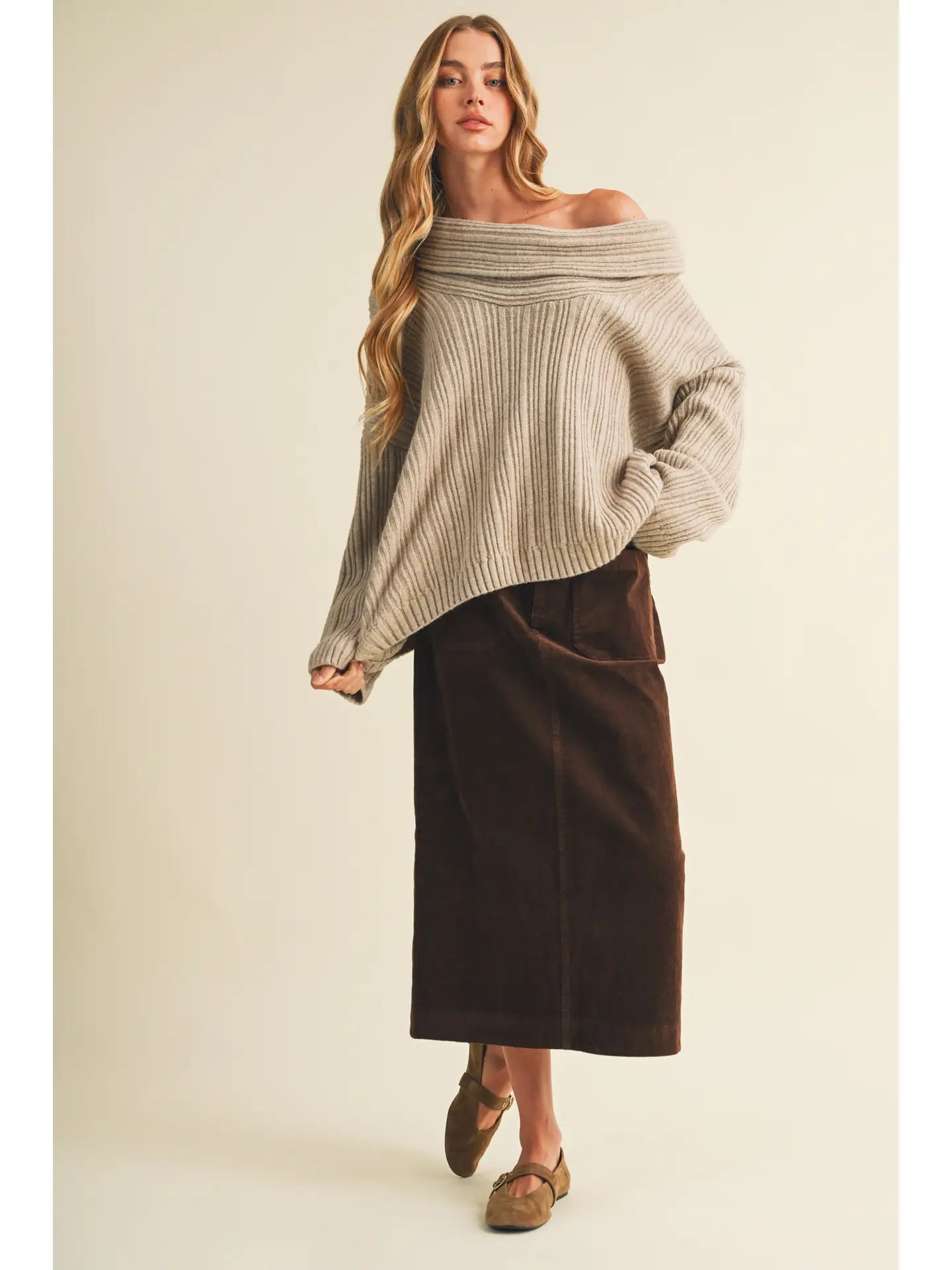 Cowl Sweater (Taupe)