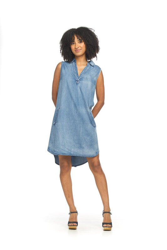 Denim Shirt Collard Dress