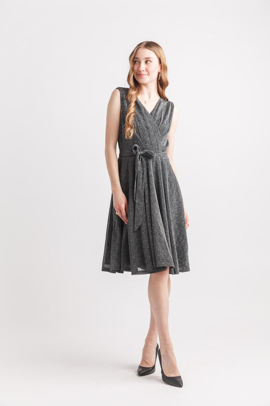Sparkle Stretch Wrap Look Dress