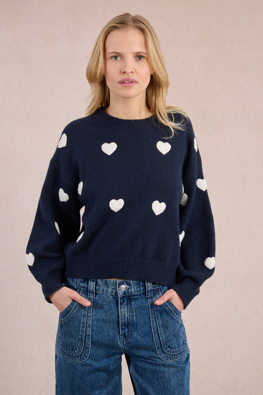 Heart Sweater (Navy)