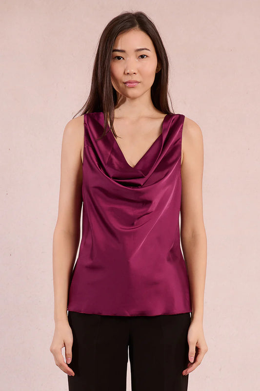 Satin Top ( Dark Pink)
