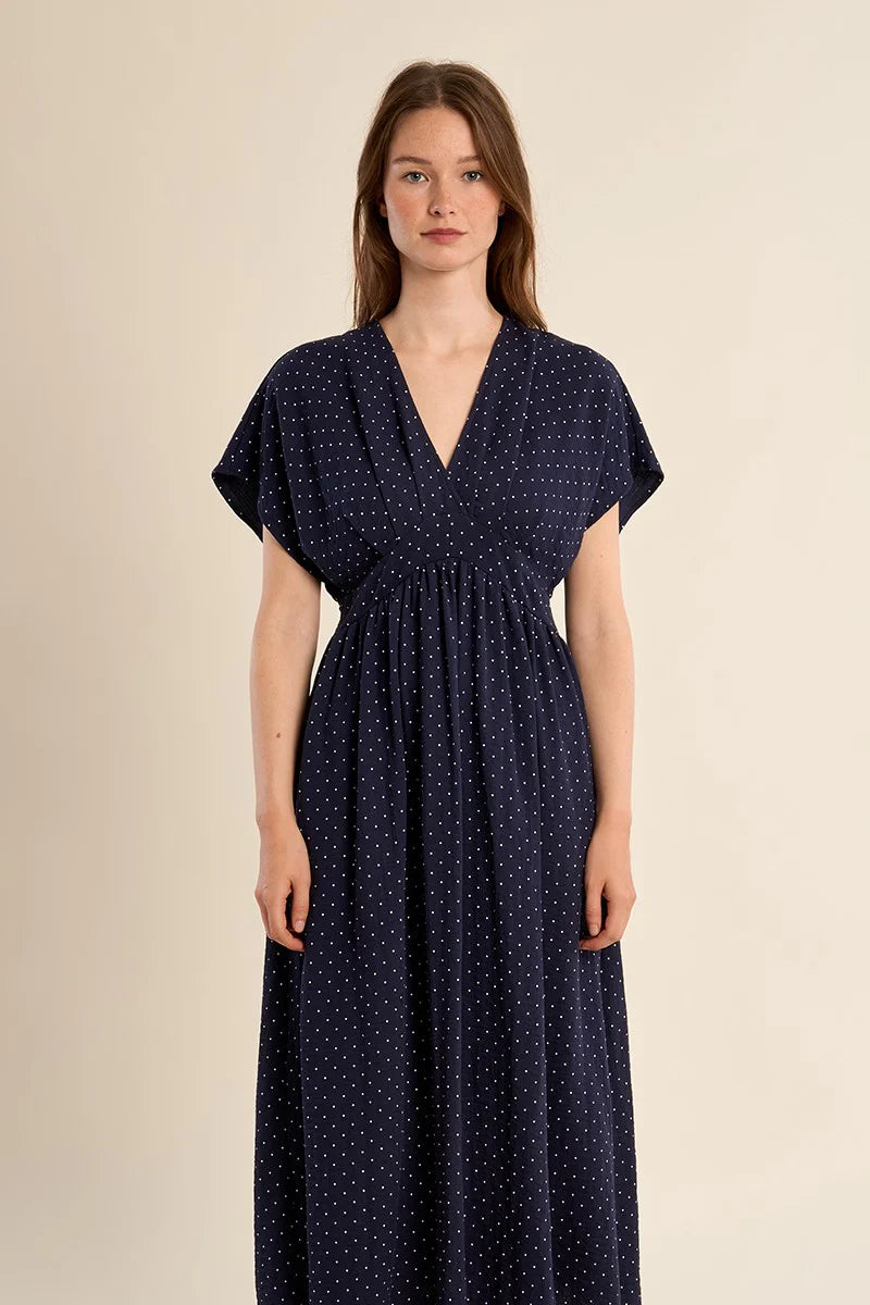 Long polka dot dress