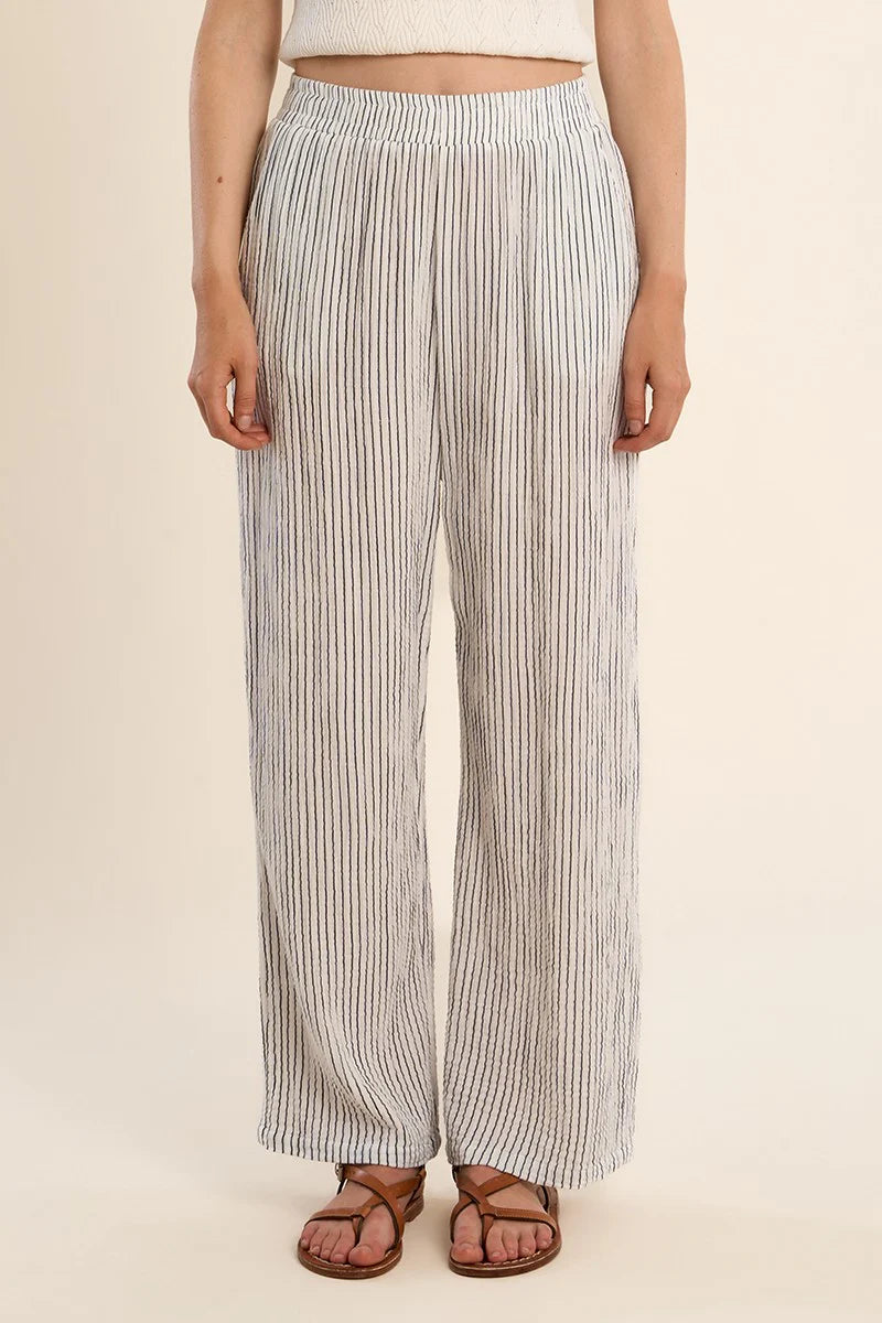 Cotton trousers, striped