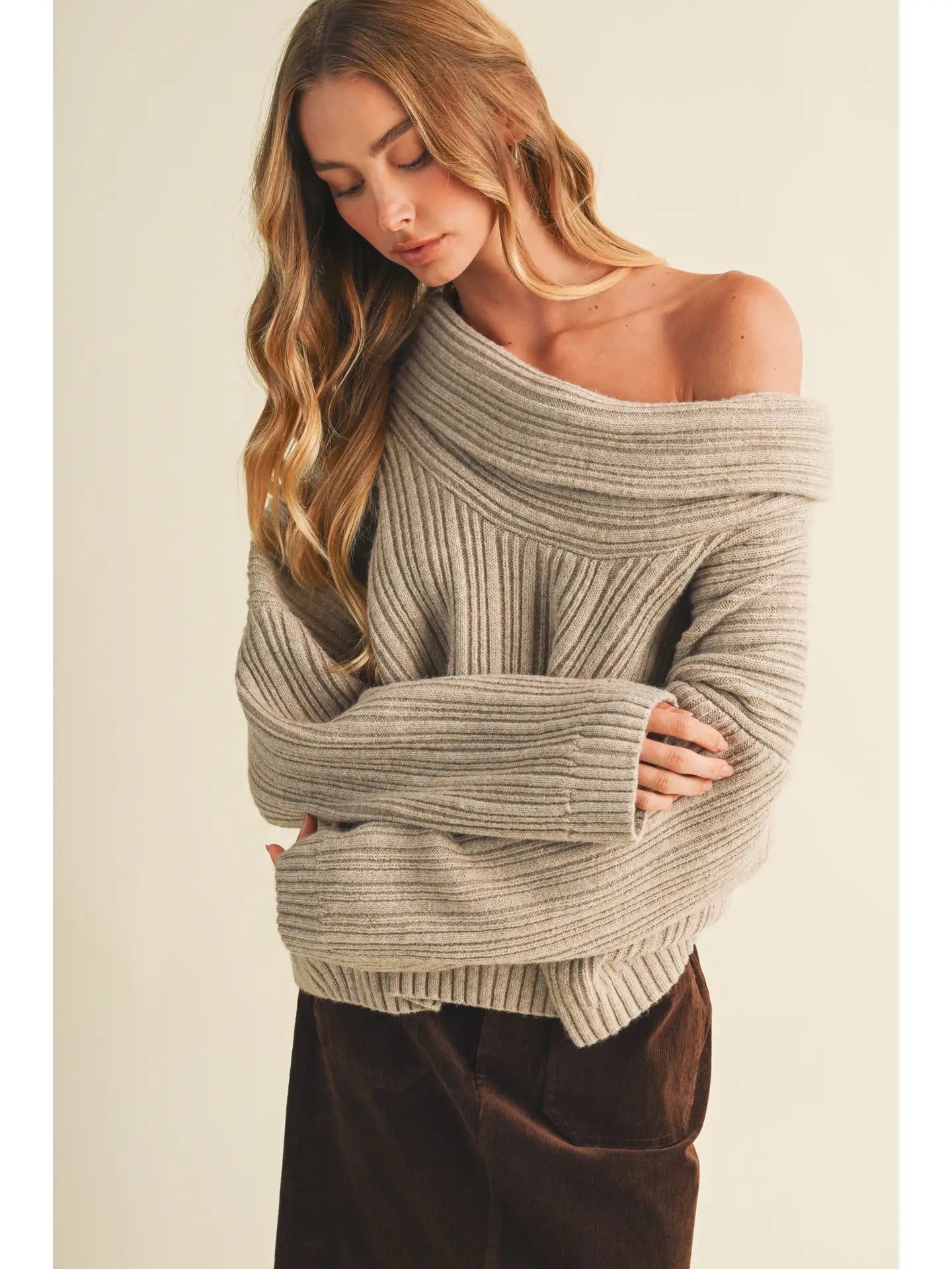 Cowl Sweater (Taupe)