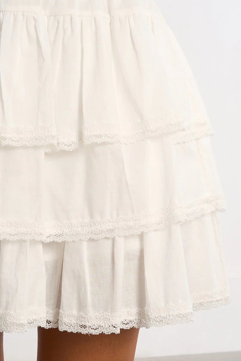 YOUNG LADIES WOVEN SKIRT (White)