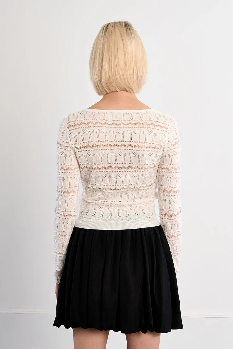 YOUNG LADIES KNITTED TOP (White)
