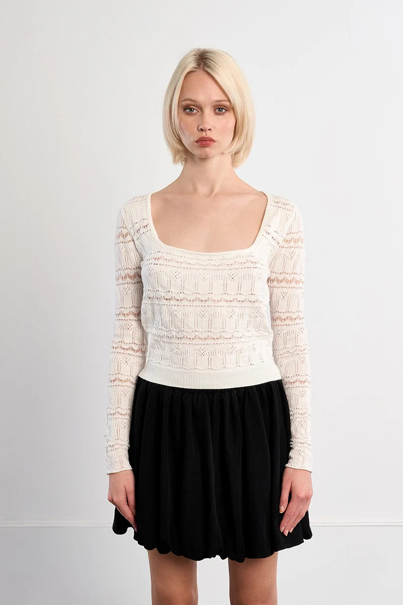 YOUNG LADIES KNITTED TOP (White)