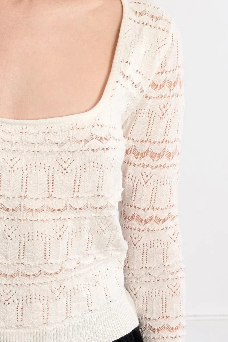 YOUNG LADIES KNITTED TOP (White)