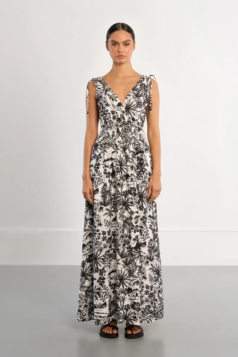 HAWAII WOVEN DRESS (Black/White)