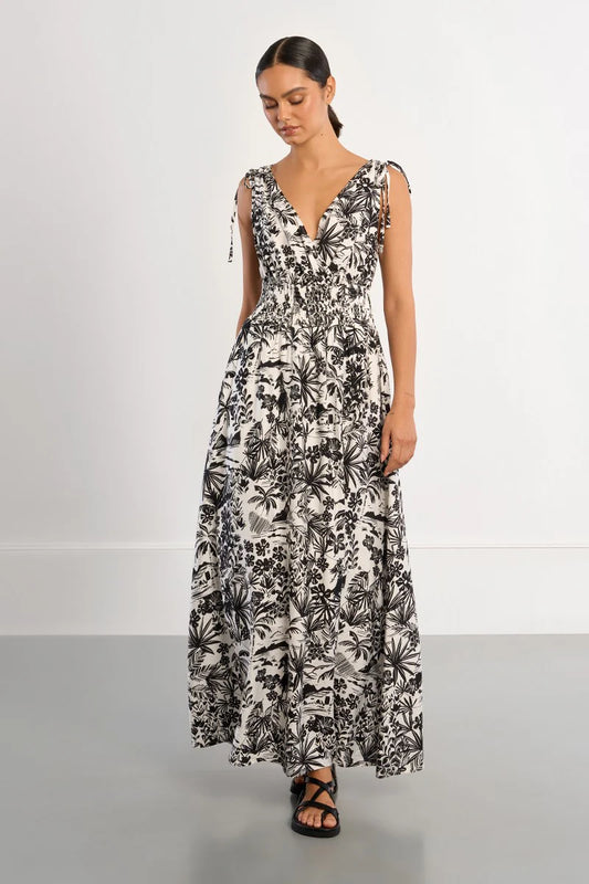 HAWAII WOVEN DRESS (Black/White)