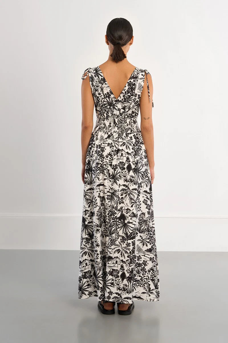 HAWAII WOVEN DRESS (Black/White)