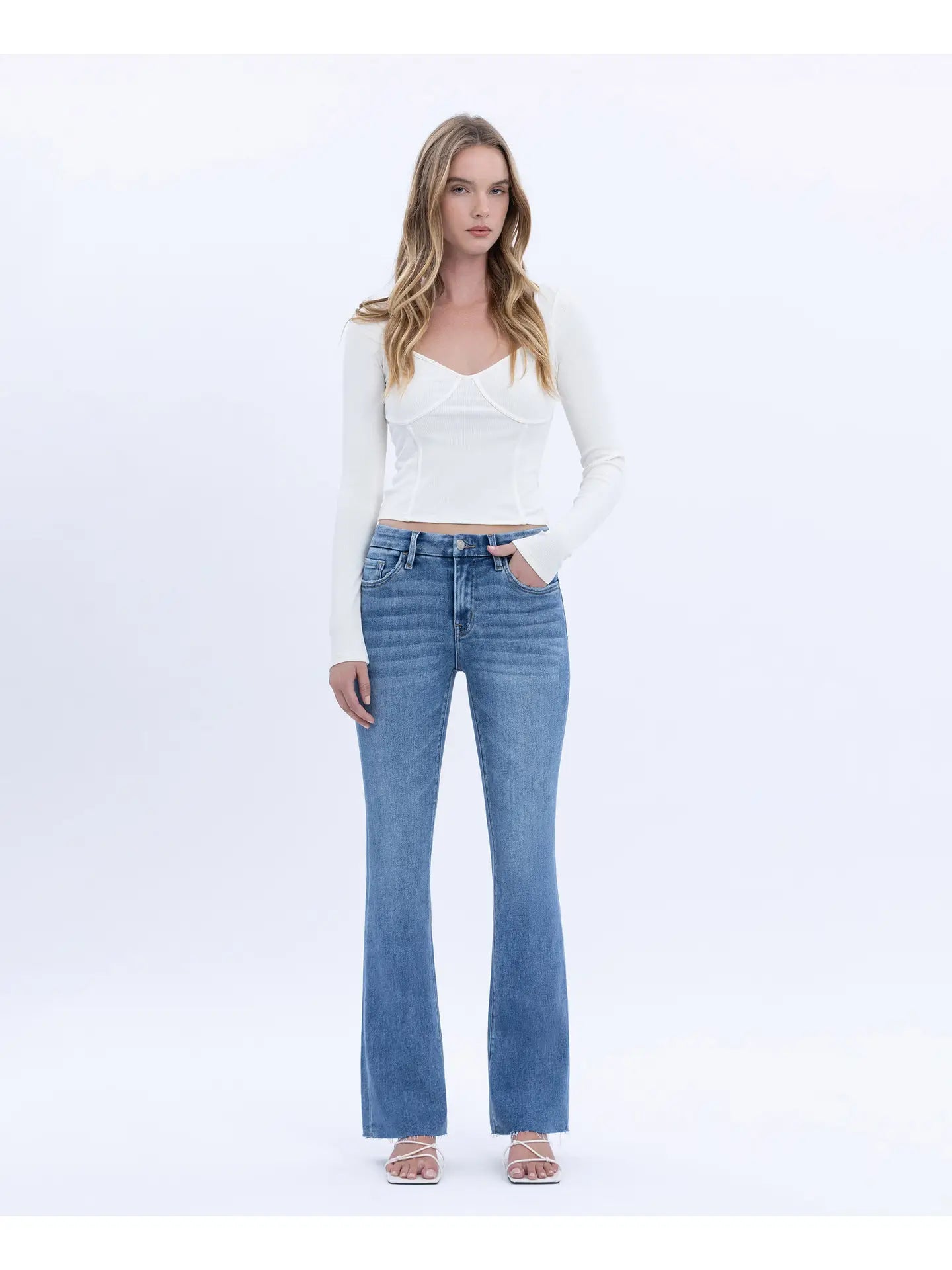 Miranda Mid Rise Bootcut Jeans (Flores Sea)