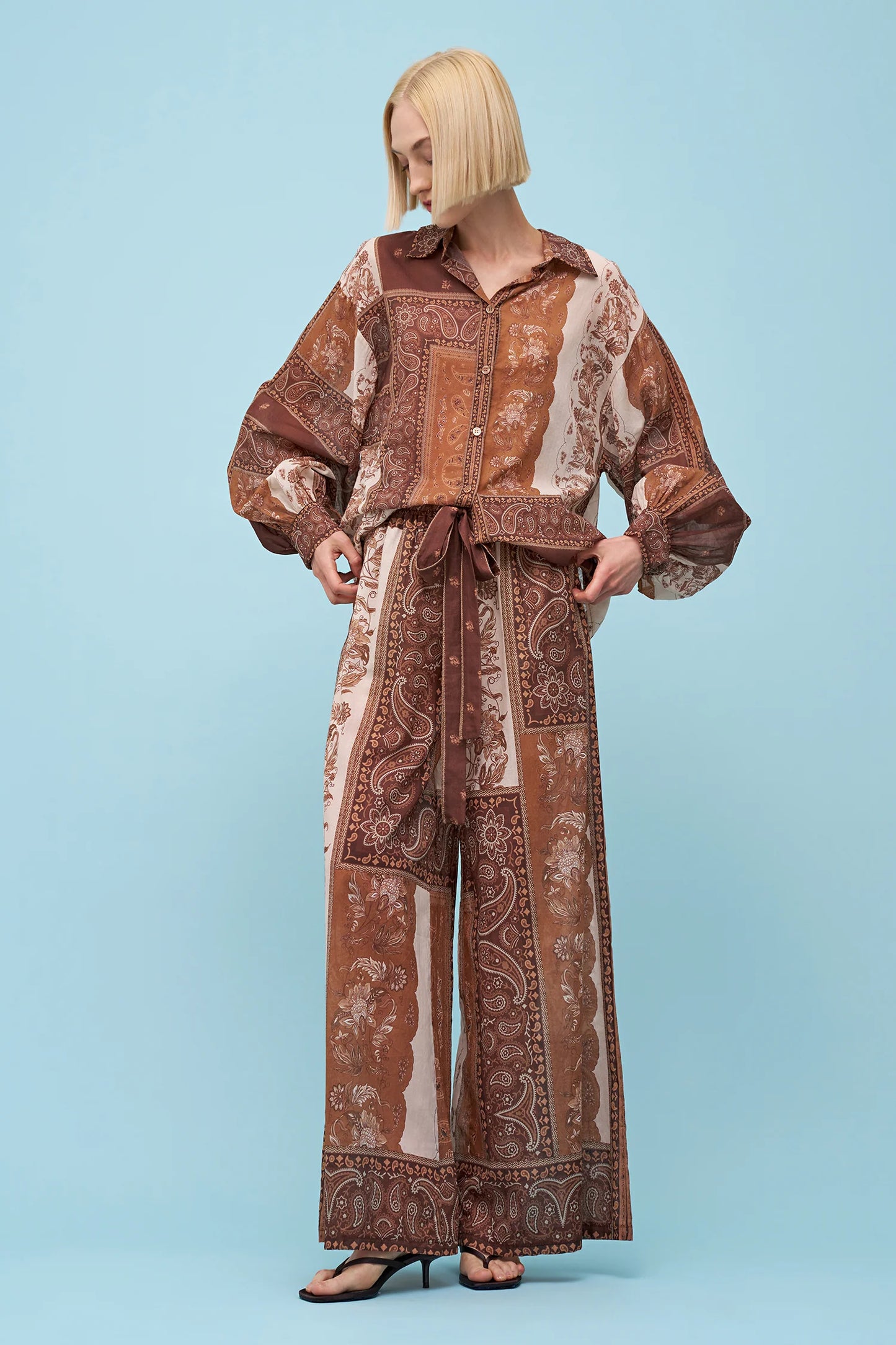 Gemma Blouse (Brown Scarf)