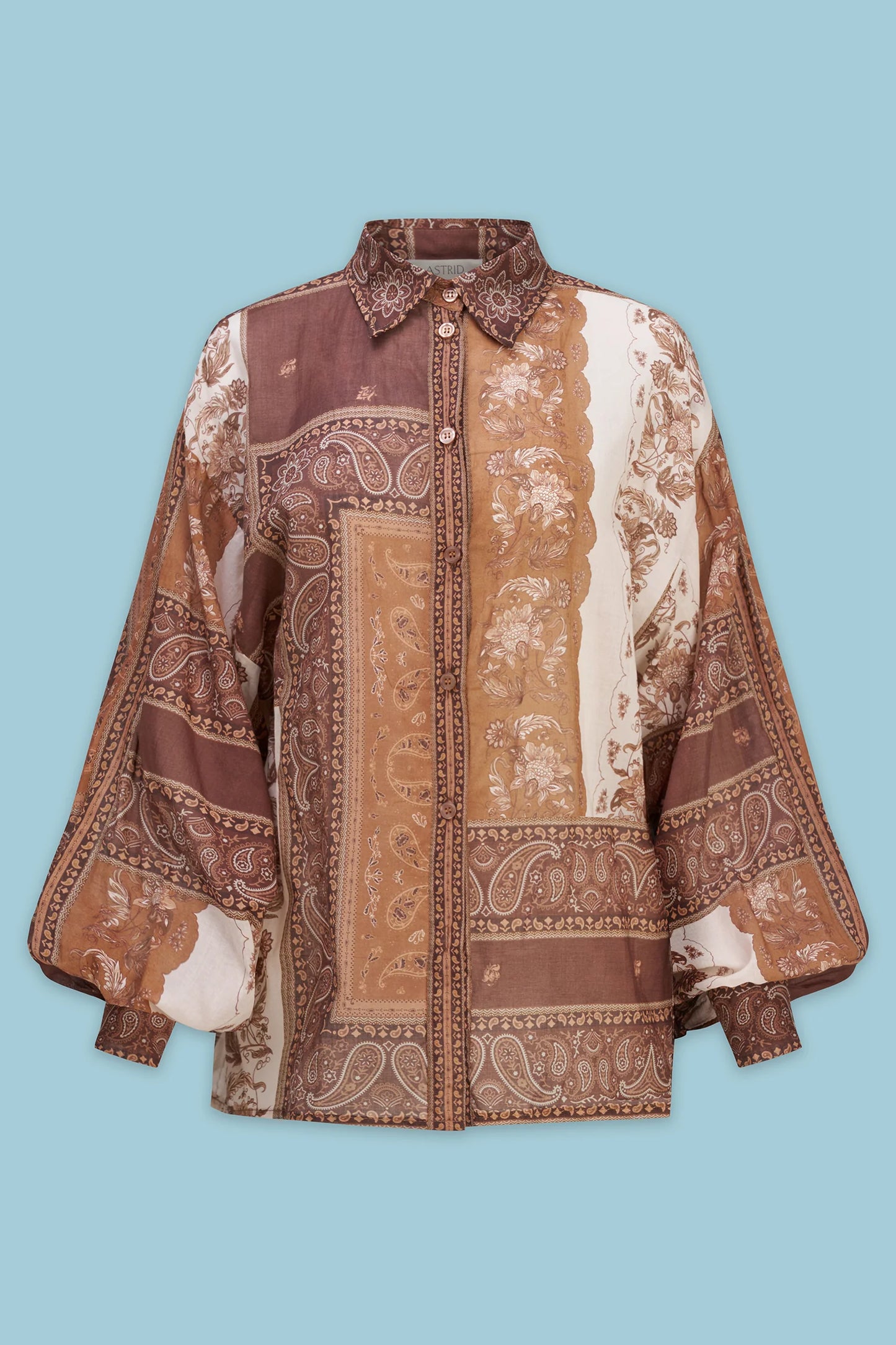 Gemma Blouse (Brown Scarf)