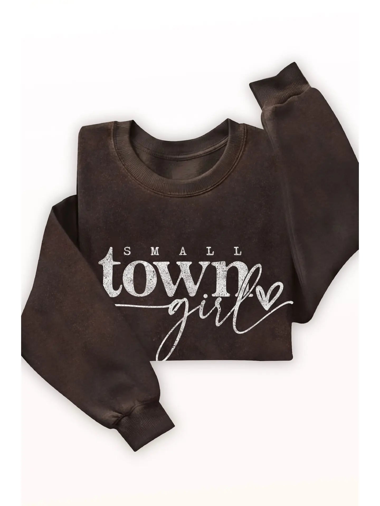 SMALL TOWN GIRL MINERAL GRAPHIC SWEATSHIRT (Brown)