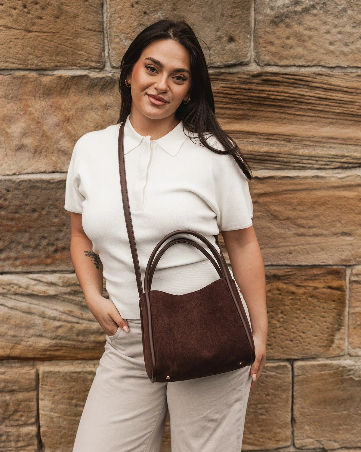 Steffie Suede Mini Tote