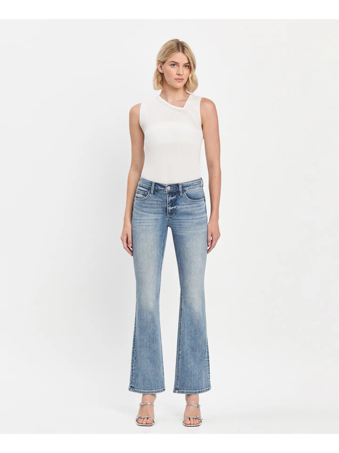Miranda Mid Rise Bootcut Jeans (Futuristic)