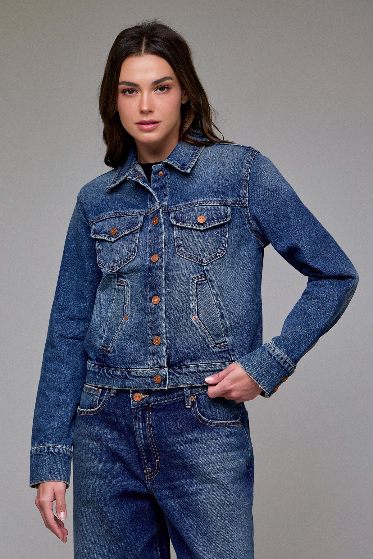 Classic Trucker Jacket (Dark Wash)