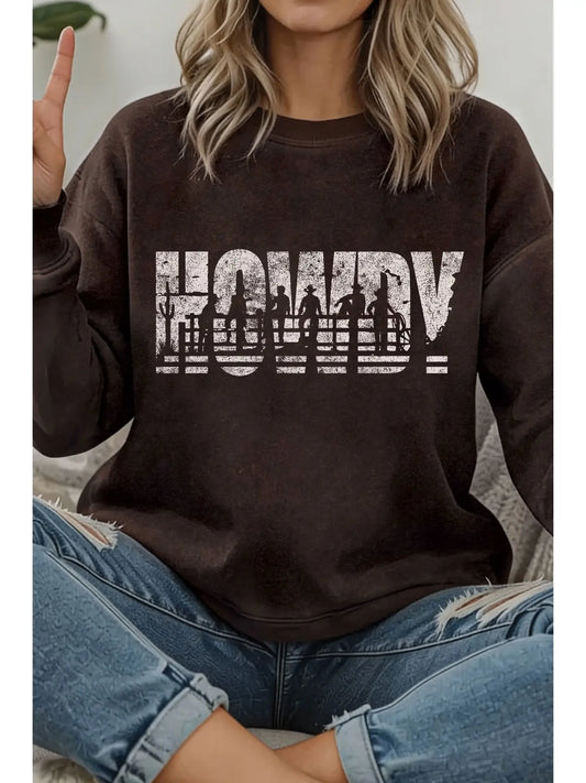 HOWDY MINERAL GRAPHIC TERRY SWEATSHIRT (Brown)