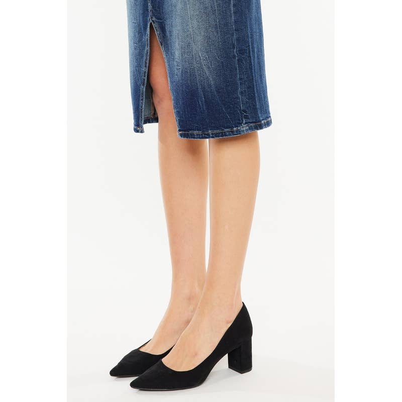 High rise midi skirt