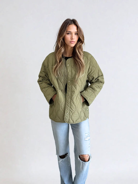 Ophelia Light Quilted Coat (Olive)