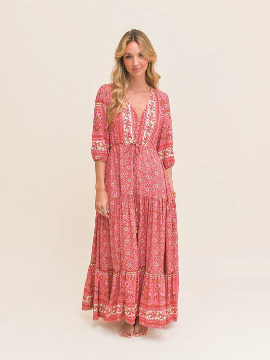 Tessa Maxi Dress ( Strawberries & Cream)