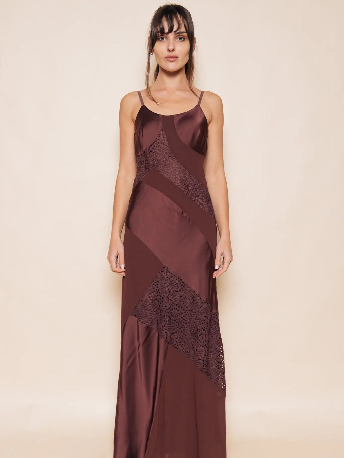 Crochet Patchwork Maxi Slip Dress