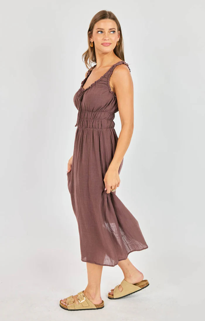 So Cal Midi Dress (Chocolate)