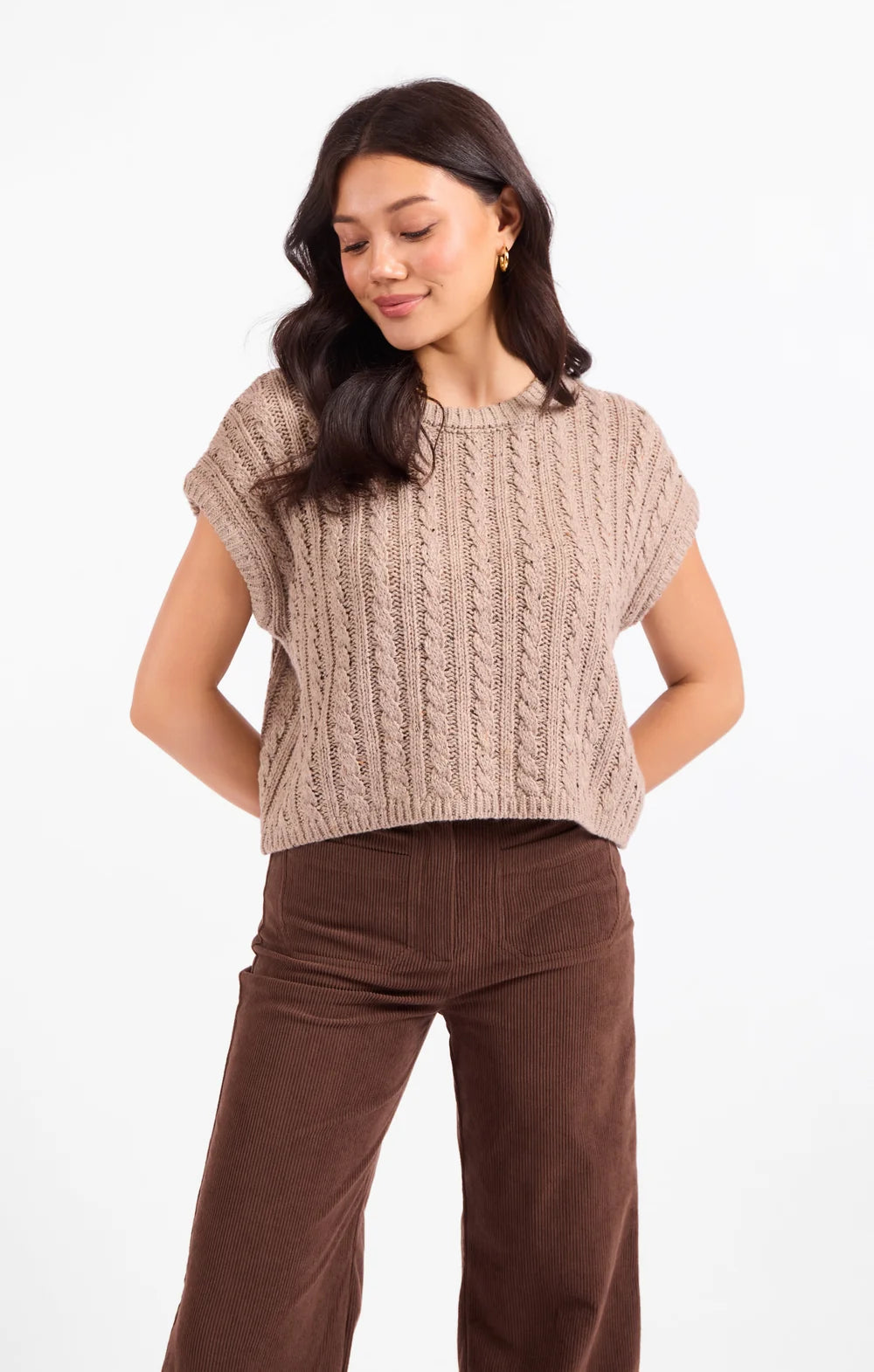Effortless Cable Knit Sweater Tank
