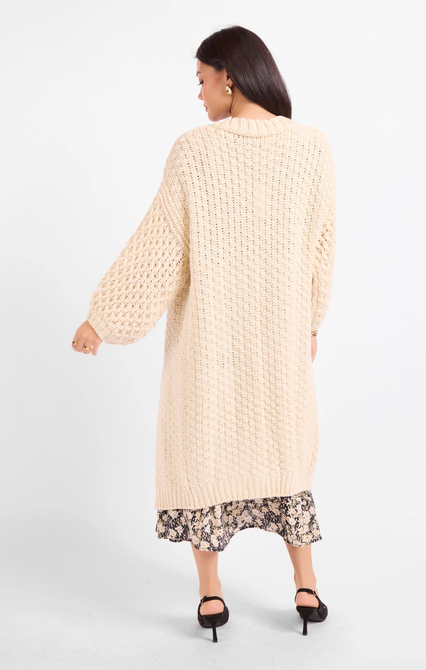 Iggy Hand Knit Chunky Long Open Cardigan