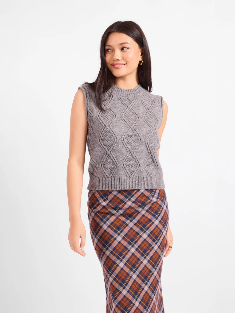 Campus Girl Geometric Sweater Vest