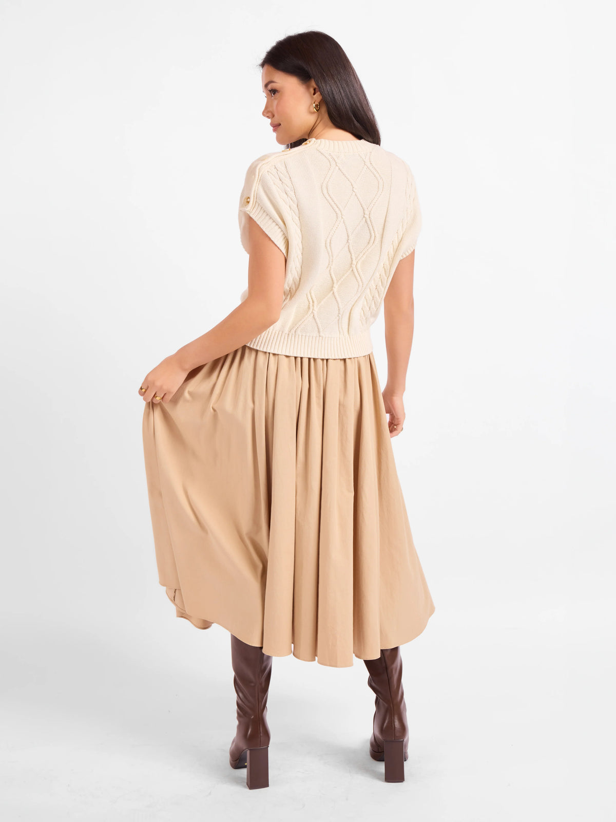 Typewriter Button Detail Sweater