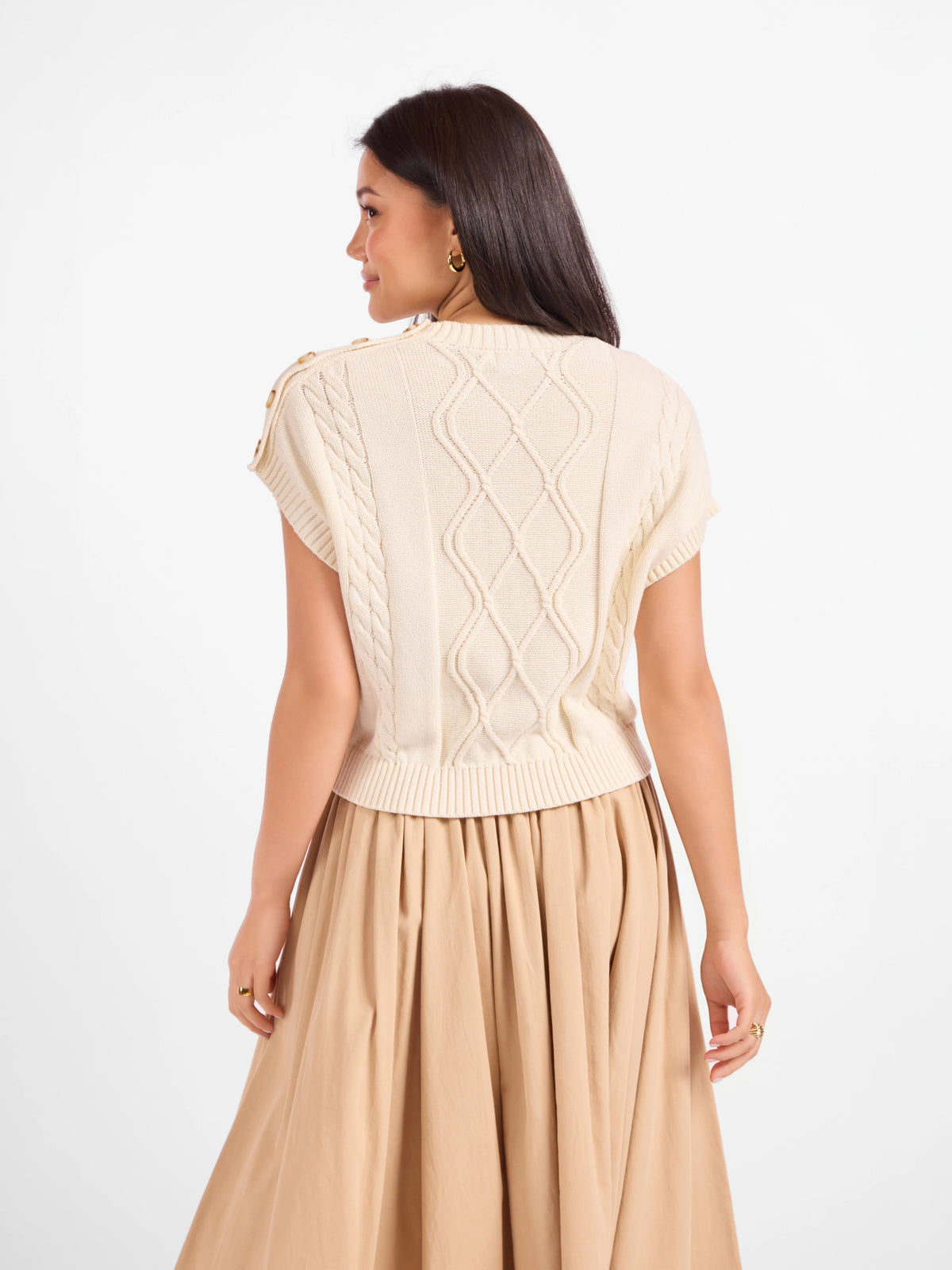 Typewriter Button Detail Sweater