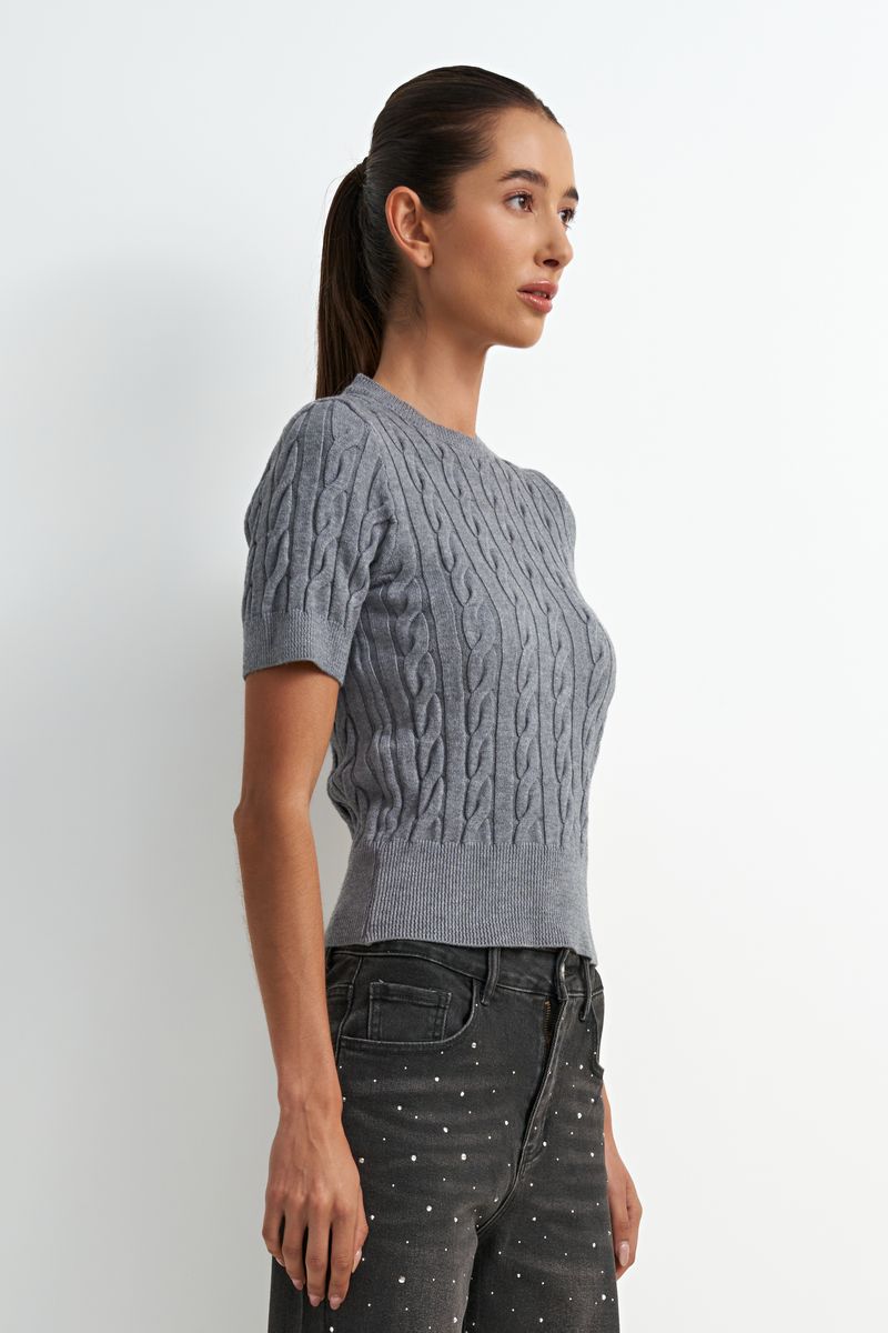 Astrid Short Sleeve Knit Sweater