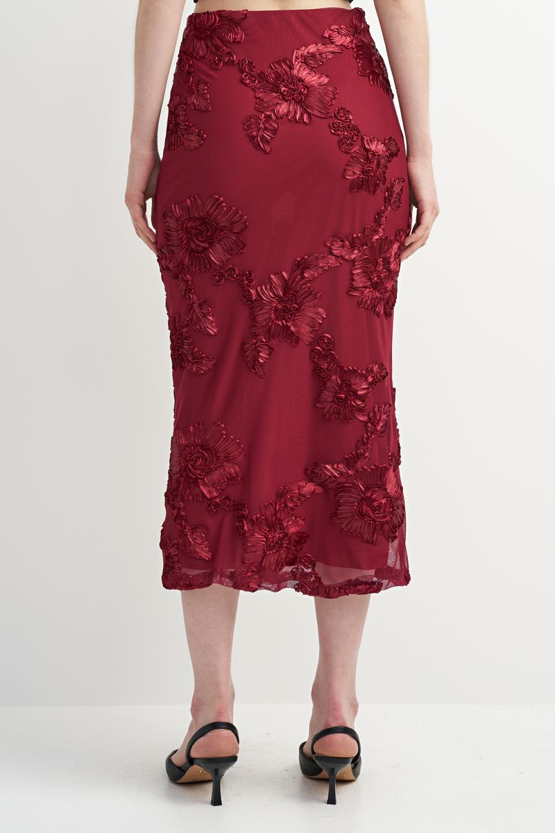 Midi Skirt -Red