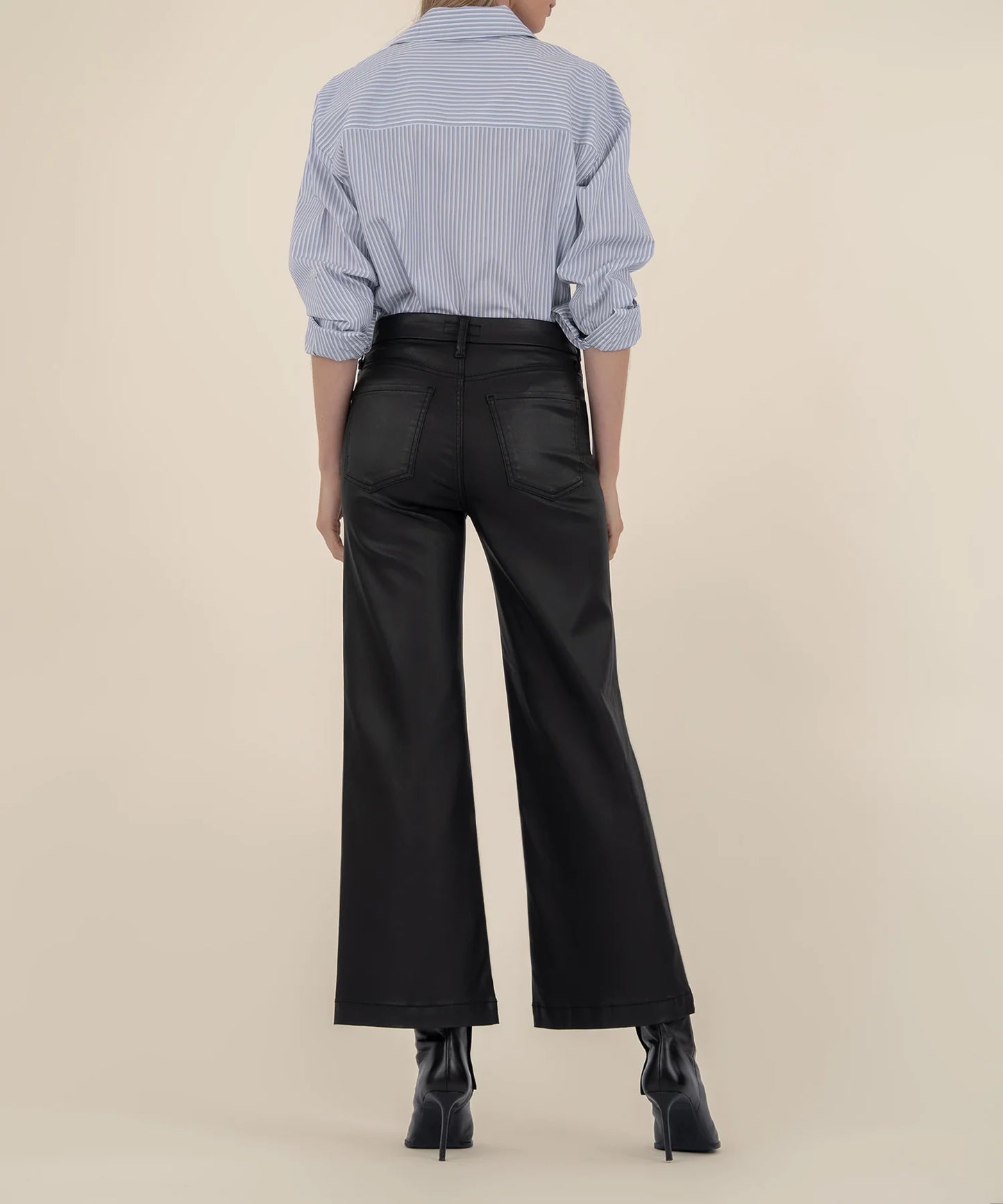Meg Coated High Rise Wide Leg
