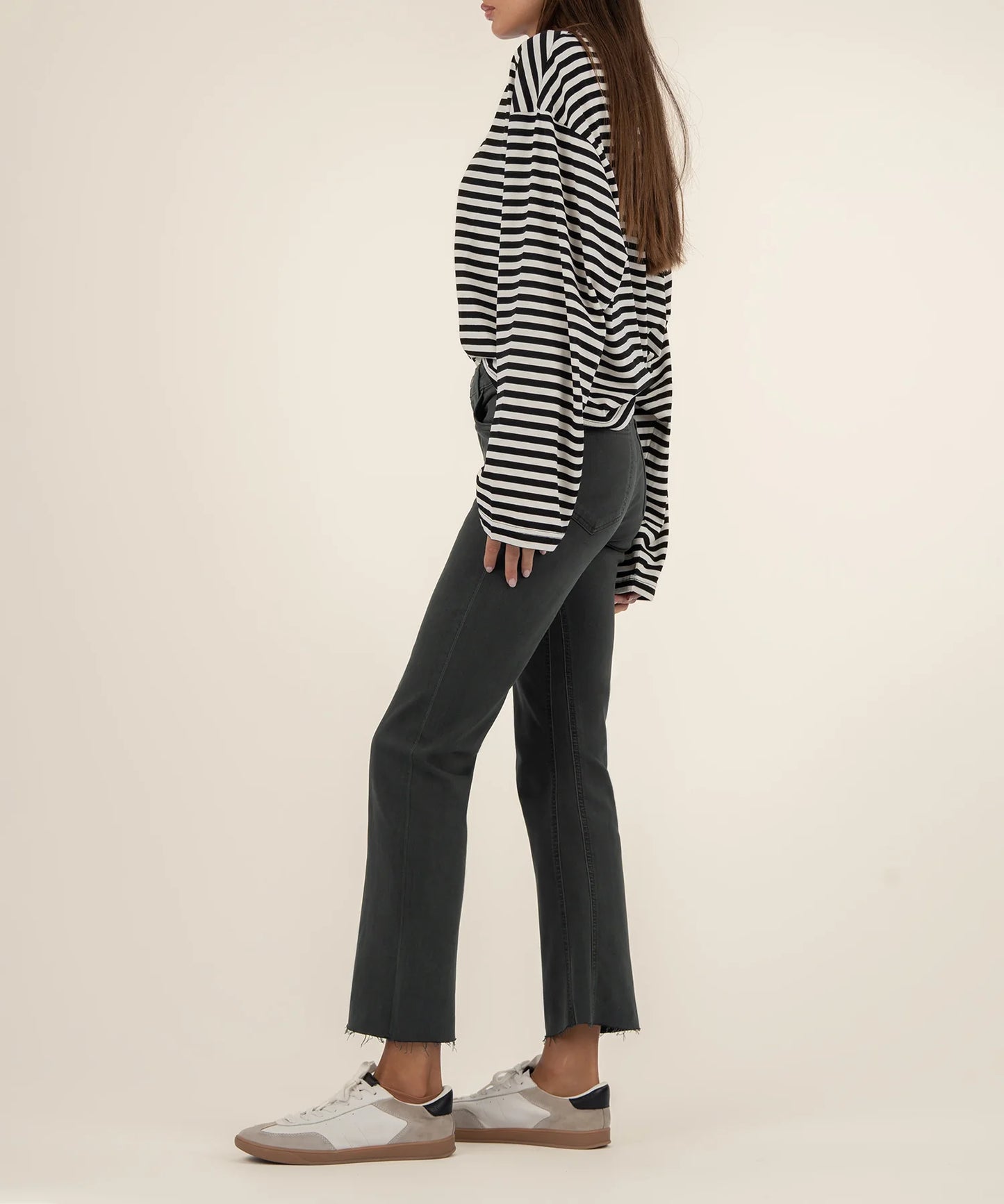 Kelsey High Rise Ankle Flare (Pewter Green)