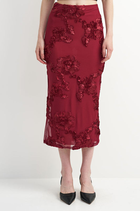 Midi Skirt -Red