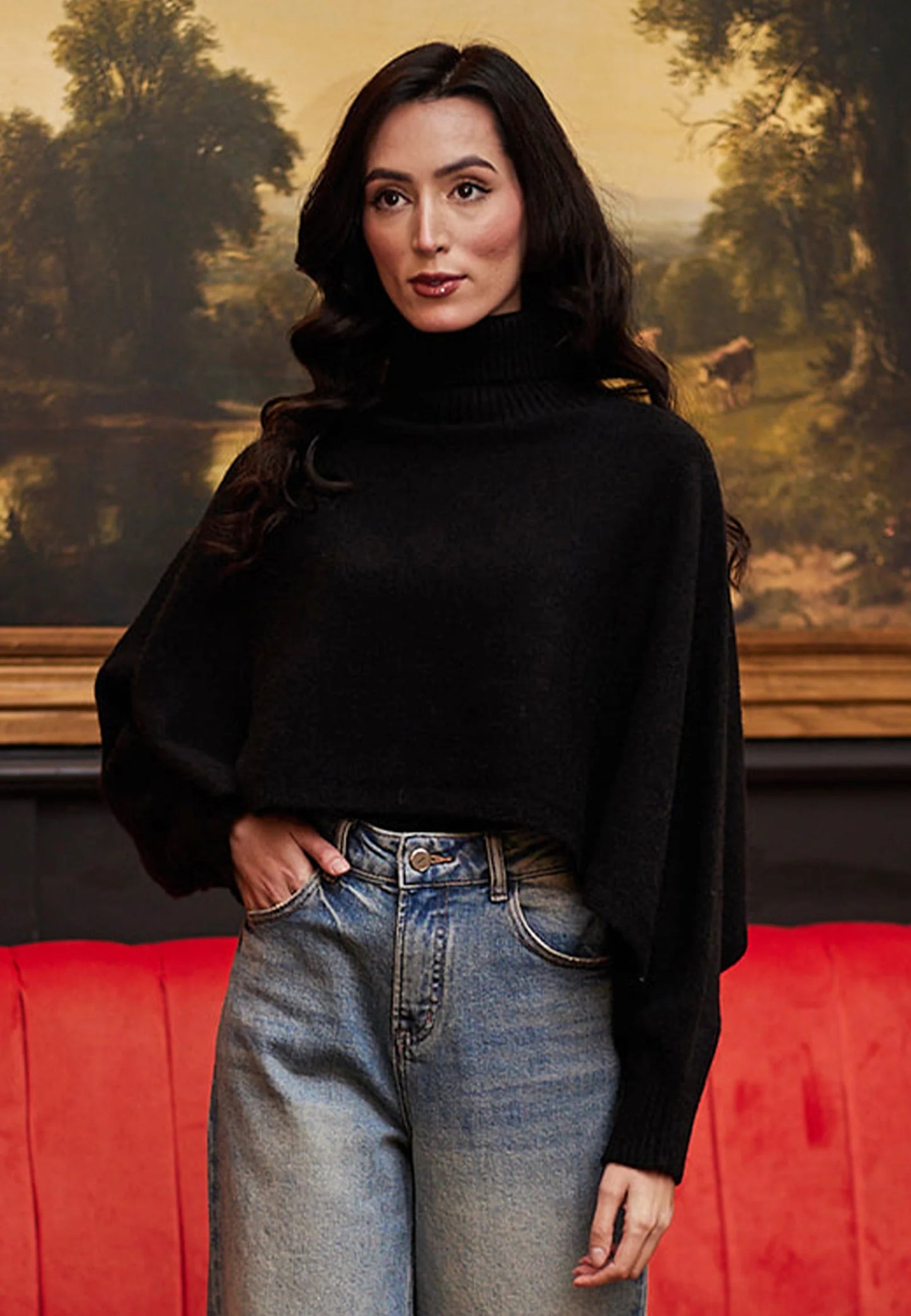 Turtle Neck Cropped Knit