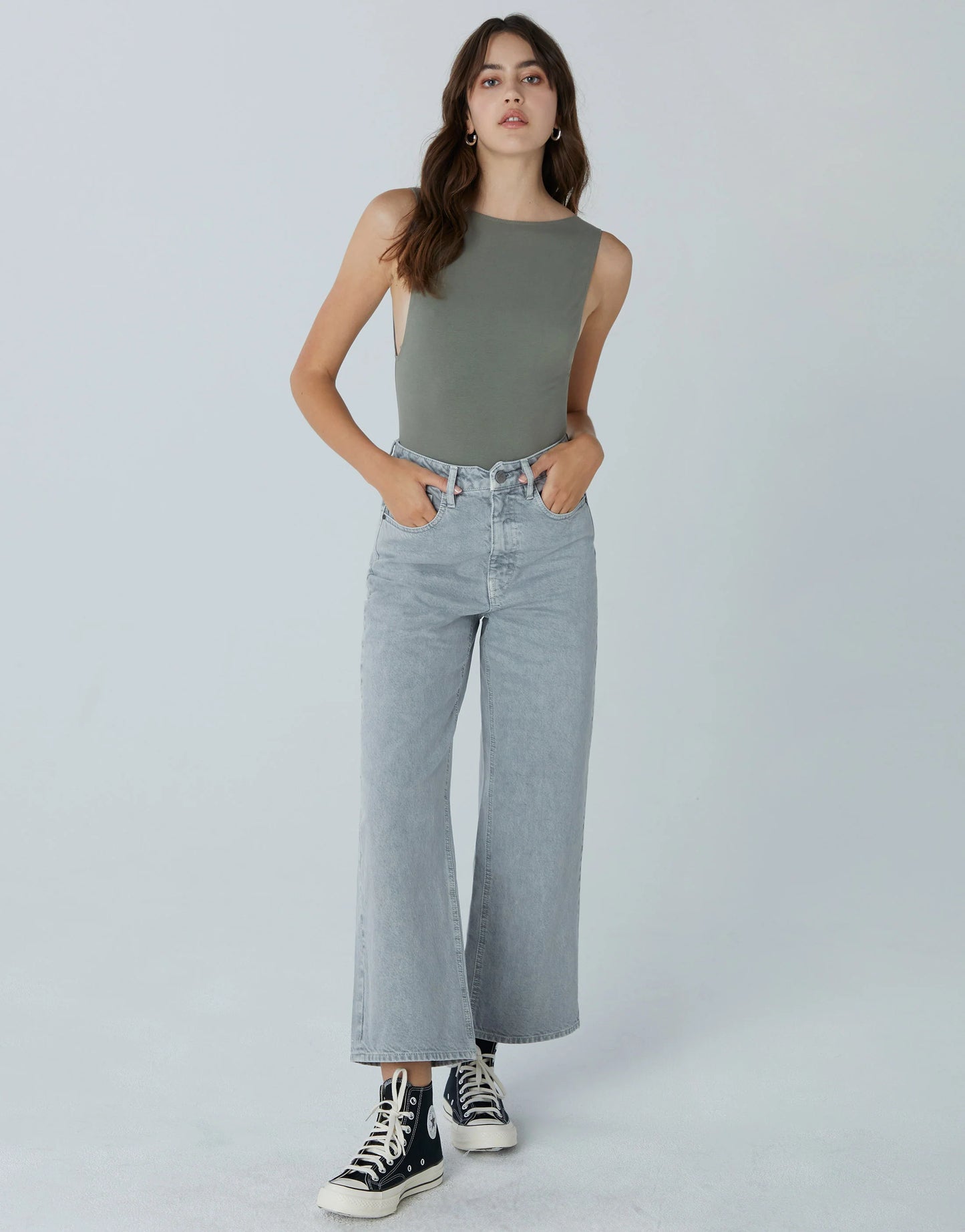 Noemi (High Rise Wide Leg Crop) Dove