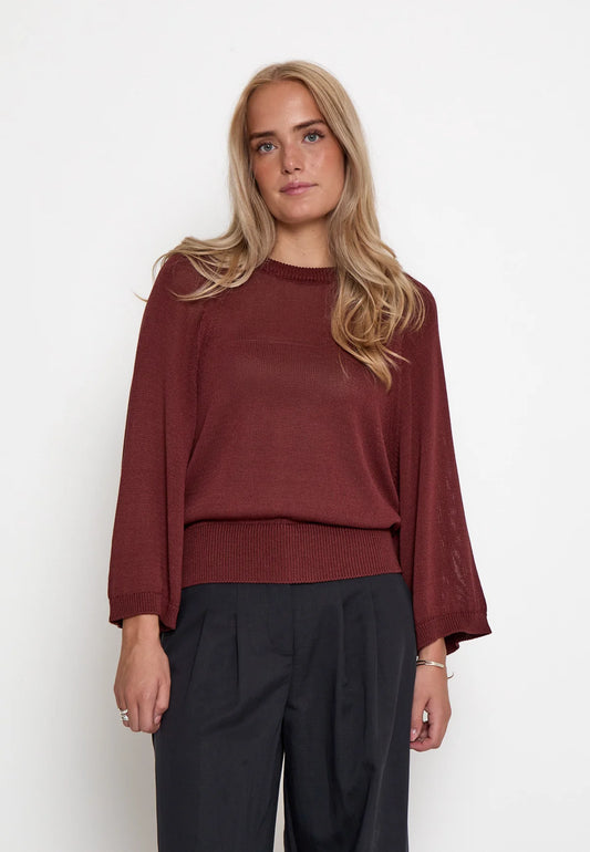 Riley Knit Pullover (Maroon Red)