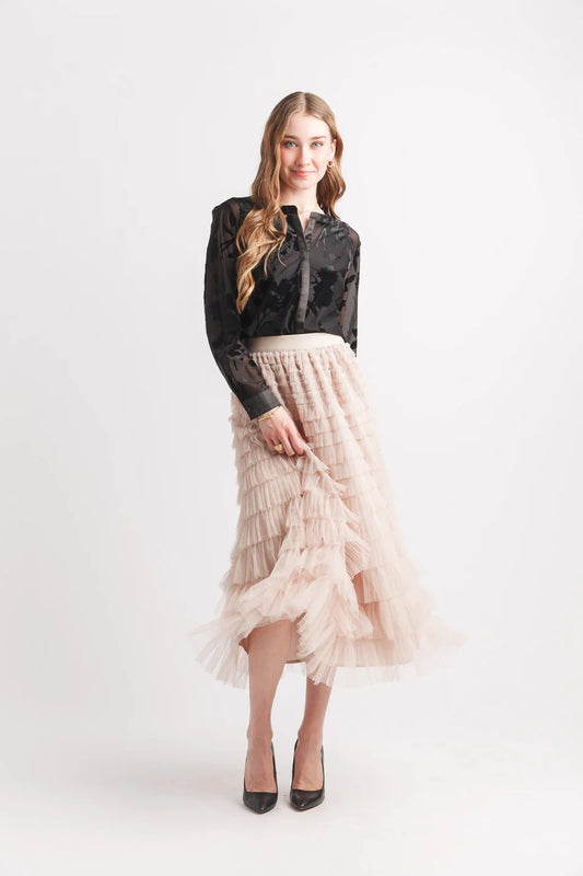 Burnout Mesh Button Front Top