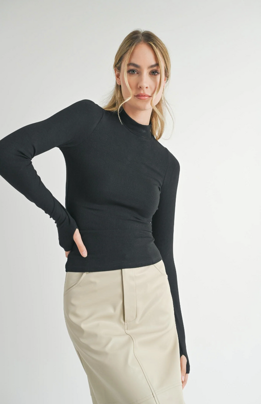 Ronan Mock Neck knit Top