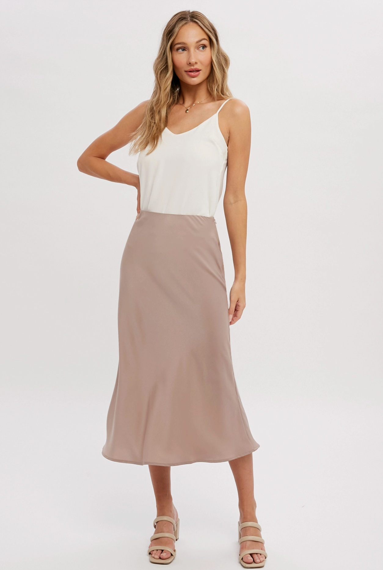 Satin Midi Skirt