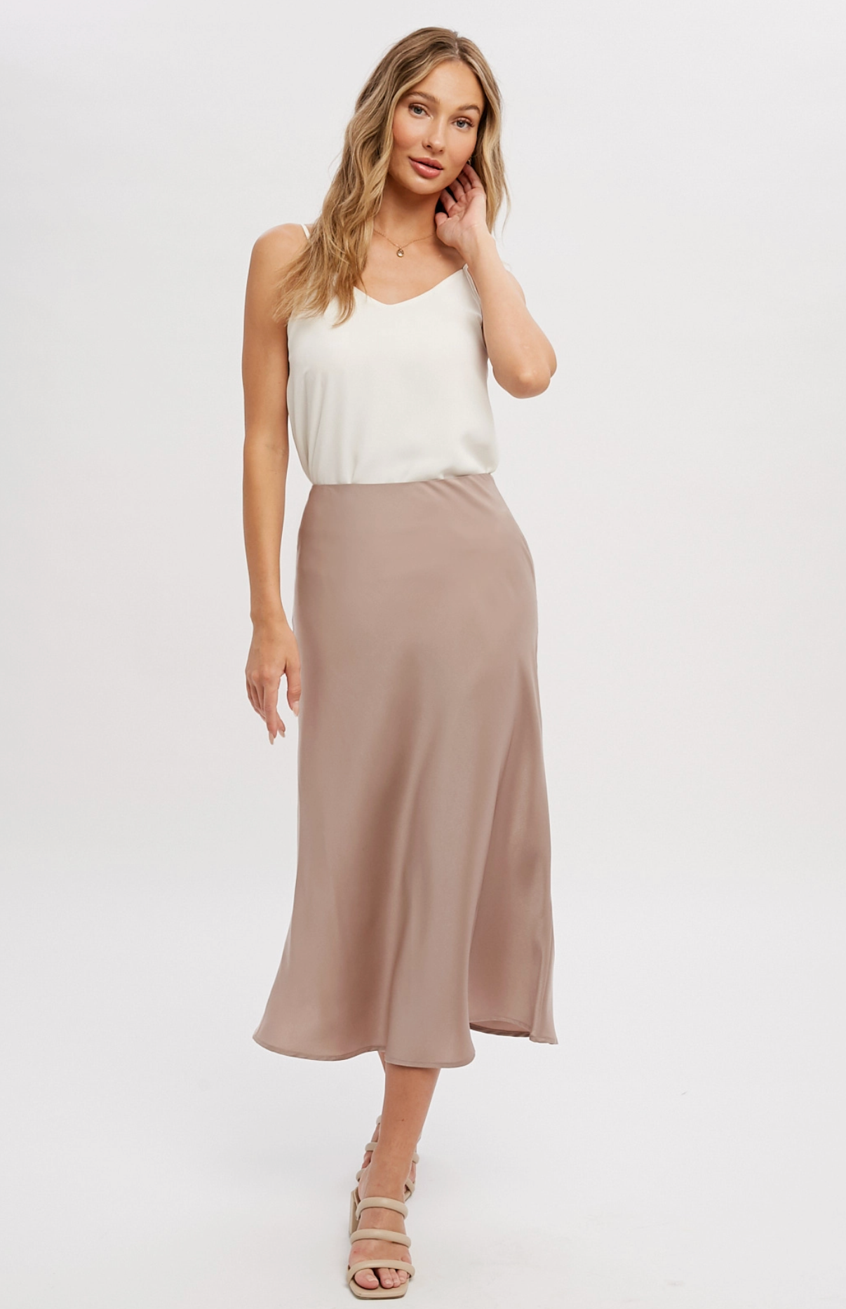 Satin Midi Skirt