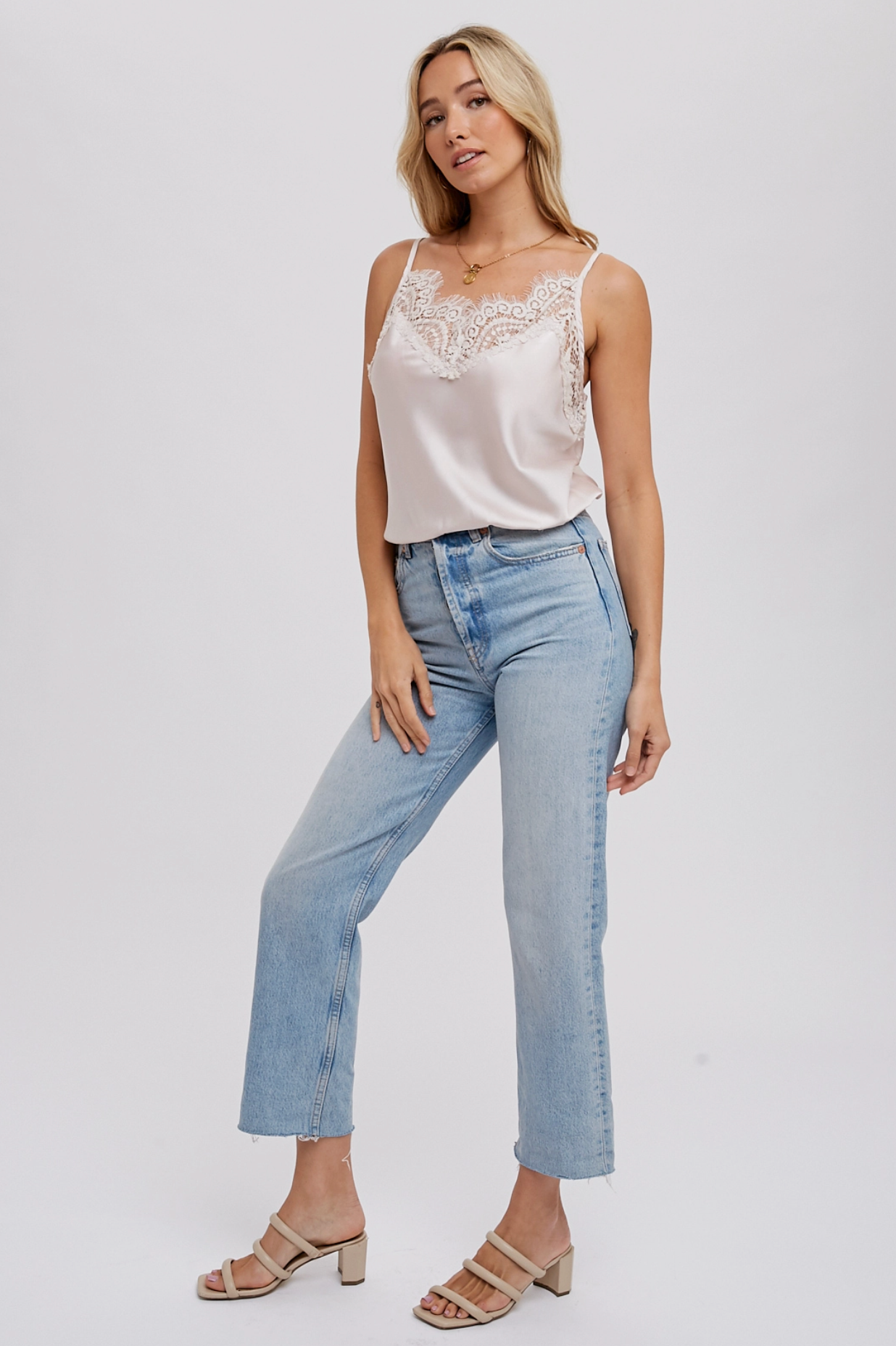 Silky Lace Trim Camisole